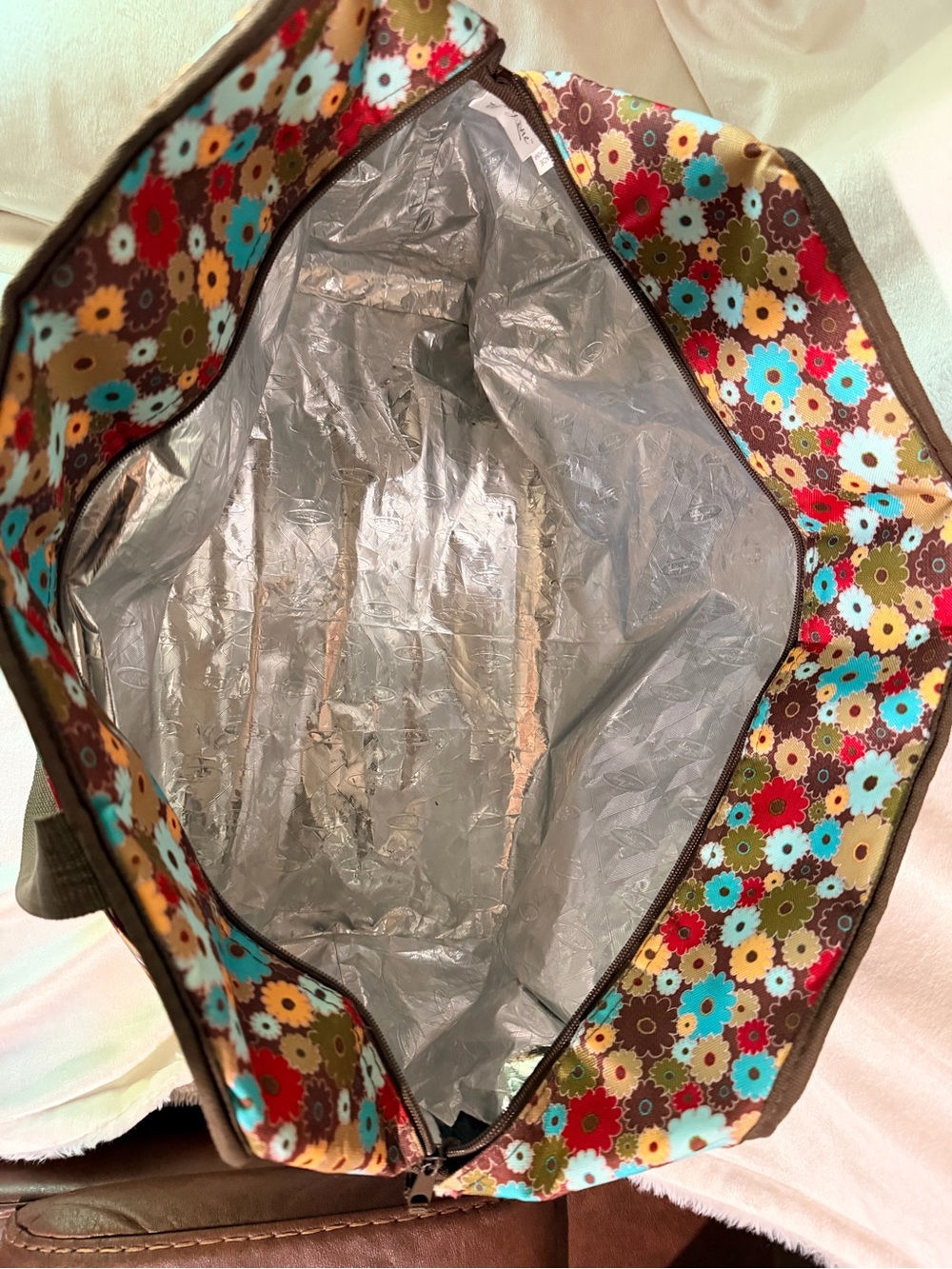 Thirty One Large Insulated Floral Canvas Tote - Picture 7 of 11